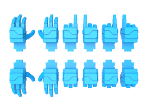 Mech Suit Hands (4-Finger) V1.1 in Tan Fine Detail Plastic