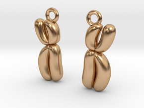 Chromosome Earrings - Science Jewelry in Polished Bronze