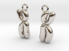 Chromosome Earrings - Science Jewelry in Rhodium Plated Brass
