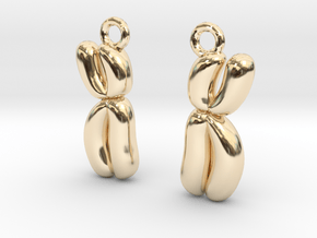 Chromosome Earrings - Science Jewelry in 14K Yellow Gold