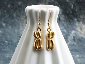 Chromosome Earrings - Science Jewelry in 14k Gold Plated Brass