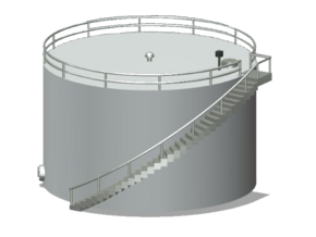 Oil Storage Tank in White Natural Versatile Plastic: 1:87 - HO