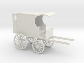 LIGHT DELIVERY WAGON DOOR OPEN O SCALE in White Natural Versatile Plastic