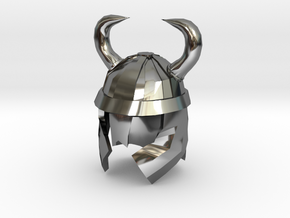 Finger Hat: Viking Helmet in Fine Detail Polished Silver