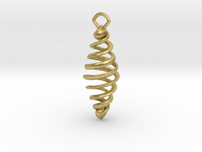Double Helix pendant in Natural Brass