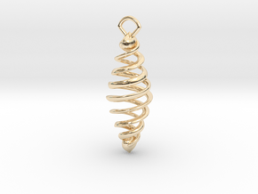 Double Helix pendant in 14k Gold Plated Brass