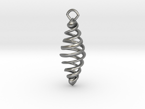 Double Helix pendant in Natural Silver