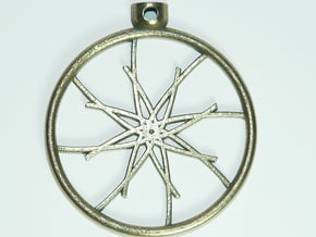 Pocket Star Necklace Pendant in Polished Bronzed Silver Steel