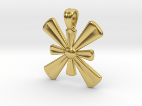 Double cross [pendant] in Polished Brass