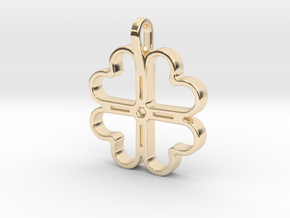 Four Leaf Clover Pendant in 14K Yellow Gold