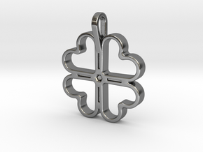 Four Leaf Clover Pendant in Polished Silver