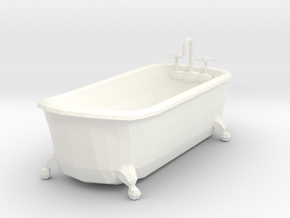 Miniature Dollhouse Clawfoot Bathtub in White Processed Versatile Plastic: 1:48 - O