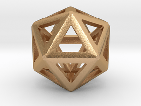 Iconsahedron bead in Natural Bronze