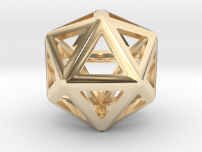 Iconsahedron bead in 14k Gold Plated Brass