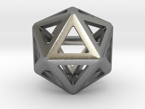 Iconsahedron bead in Natural Silver