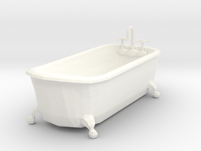 Miniature Dollhouse Clawfoot Bathtub in White Processed Versatile Plastic: 1:24