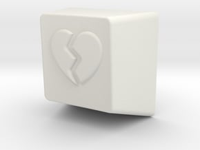Broken Heart MX Keycap 1U R1 in White Natural Versatile Plastic