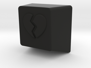 Broken Heart MX Keycap 1U R1 in Black Premium Versatile Plastic