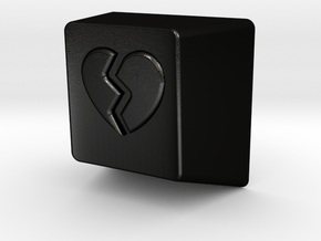 Broken Heart MX Keycap 1U R1 in Matte Black Steel