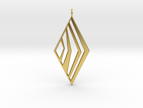 Ribbed Diamond E in Polished Brass