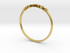 Astrology Ring Verseau US5/EU49 in Polished Brass