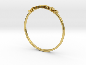 Astrology Ring Verseau US6/EU51 in Polished Brass