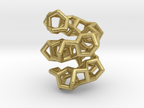 Polytwistane Helix Pendant in Natural Brass