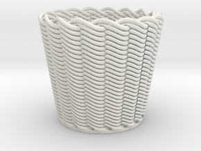  Basket in White Natural Versatile Plastic