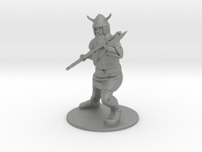 Dwarf with Bardiche Miniature in Gray PA12: 28mm