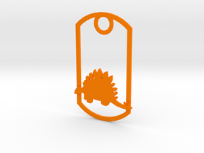 Stegosaurus dog tag in Orange Processed Versatile Plastic