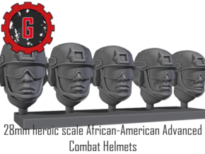 28mm Heroic Scale African-American Combat Helmet in Tan Fine Detail Plastic: Small