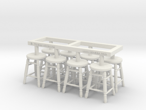 Stool 03. 1:35 Scale x8 Units in White Natural Versatile Plastic