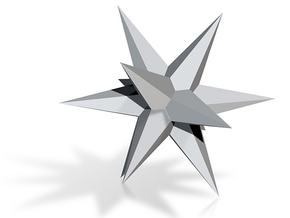 Medial Triambic Icosahedron - 1 inch in Tan Fine Detail Plastic