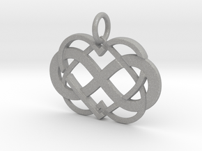 Double Infinity Heart Polyamory Pendant in Aluminum
