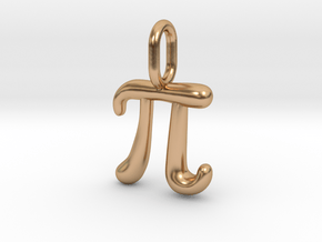 Pi Pendant - Math Jewelry in Polished Bronze
