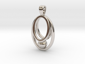 Prisoner sphere [pendant] in Rhodium Plated Brass