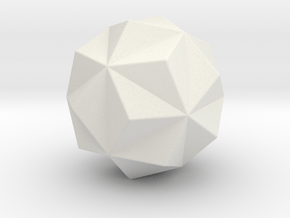 Small Triambic Icosahedron - 1 inch - Rounded V1 in White Natural Versatile Plastic