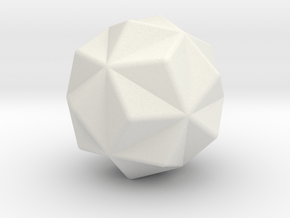 Small Triambic Icosahedron - 1 inch - Rounded V2 in White Natural Versatile Plastic