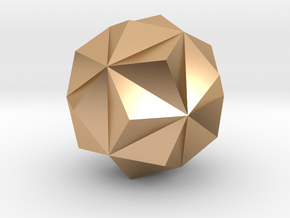 Small Triambic Icosahedron - 10 mm in Polished Bronze