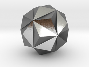 Small Triambic Icosahedron - 10 mm in Polished Silver