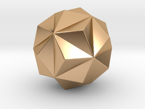 Small Triambic Icosahedron - 10 mm - Rounded V1 in Polished Bronze