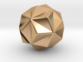 Small Triambic Icosahedron - 10 mm - Rounded V2 in Polished Bronze