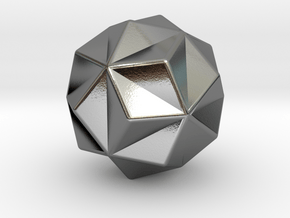 Small Triambic Icosahedron - 10 mm - Rounded V2 in Polished Silver