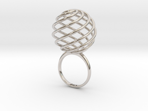 FIRE RING in Rhodium Plated Brass: 5 / 49