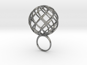 AIR RING . BIG in Fine Detail Polished Silver: 5 / 49