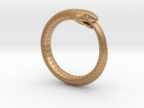 Snake Ring_R04 _ Ouroboros in Natural Bronze: 5 / 49