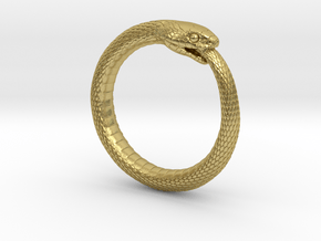 Snake Ring_R04 _ Ouroboros in Natural Brass: 5 / 49