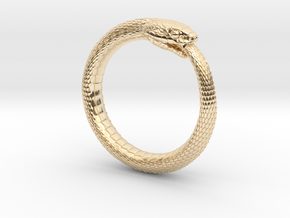 Snake Ring_R04 _ Ouroboros in 14k Gold Plated Brass: 5 / 49