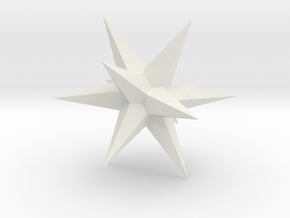 Great Triambic Icosahedron - 1 inch in White Natural Versatile Plastic