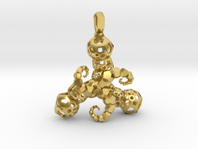 tentacles Fractal Pendant in Polished Brass
